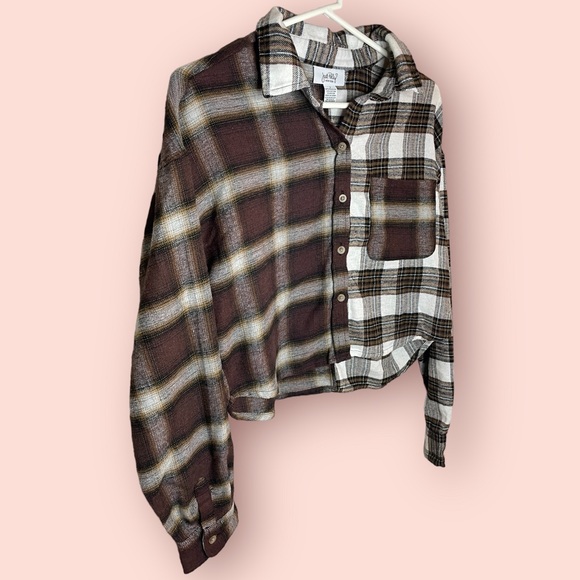 Just Polly Reworked Plaid Crop Top - Picture 3 of 8